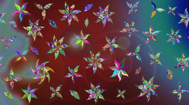 Parlak çiçekli halı deseni kahverengi ve mavi renklerde..