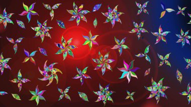 Kahverengi ve kırmızı renkler üzerine çiçek desenli eskiz, el yapımı papatyalar, papatyalar. Tekrarlayan çiçek arkaplanı, zarif kahverengi ve kırmızı çiçek duvar kağıdı.