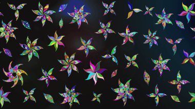 Gri ve mavi renkte şirin çiçekler. Küçük çiçekli basit bir çiçek çizimi. Raster illüstrasyonu. Moda baskısı, albüm, ambalaj kağıdı, duvar kağıdı için zarif dekoratif süslemeler..