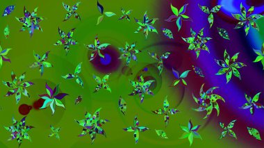 Kumaş, tekstil, duvar kağıdı baskısı için. Raster illüstrasyonu. Tomurcukları papatya çiçekleri olan sevimli bir çiçek deseni. Miles Fleur, süslü püslü bir süs. Eskiz geçmişi. Antika retro tarzı.