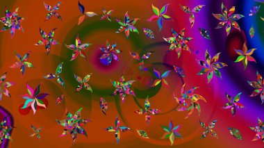 Raster illüstrasyonu. Eski usul. Kumaş, tekstil, duvar kağıdı baskısı için. Tomurcukları çiçek olan sevimli bir çiçek deseni. Eskiz geçmişi. Raster..