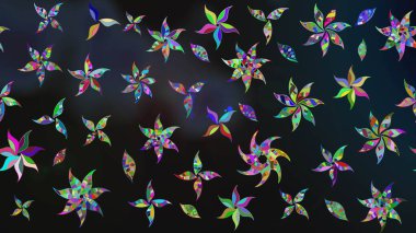 Suluboya tarzında gri ve mavi renkte çiçekler. Çiçek izi. Suluboya çizim deseni.