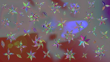 Çiçek deseni. Raster illüstrasyonu. Şatafatlı bahar bahçesi dokusu. Çiçek çizimi arkaplanı.