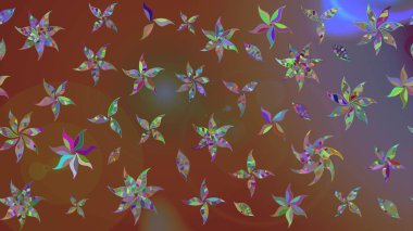 Çiçek desenli raster, kahverengi ve nötr çizgi grafik desenli soyut raster arkaplan. Modern stil dokusu.