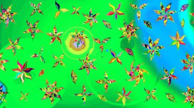 Raster illüstrasyonu. Çizim kalıbı. Ultraviyole kumaş deseni. Organik motif arkaplanı.