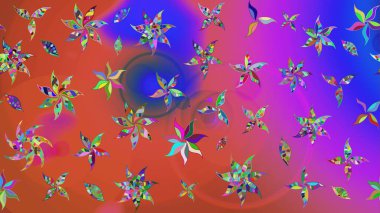 Mor ve pembe renkte çiçekler. Elle boyanmış suluboya resim çizimi çiçekler ve bitkiler.