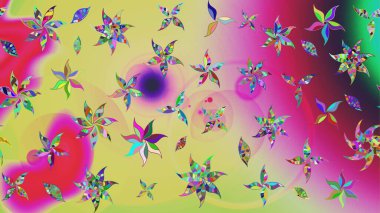 Tarafsız ve pembe renklerde çiçekler. Raster illüstrasyonunda çiçek deseni çizimi.