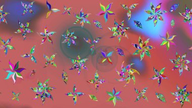 Raster deseni. Organik elementler. Suluboya etkisi. Botanik çizim deseni.