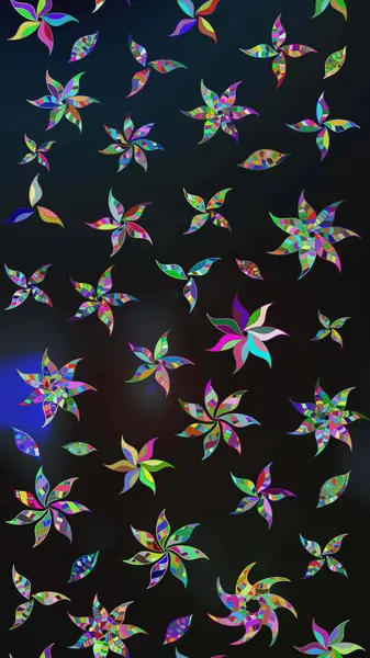 Düz Çiçek Elementleri Tasarımı. Gri ve mavi renkte çiçekler. Renkli Bahar Teması eskiz kalıbı. Sevimli çiçek raster deseni.