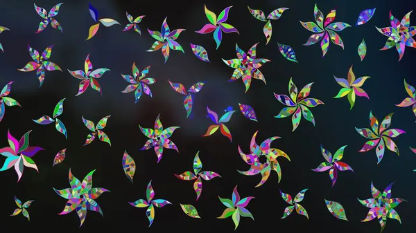 Suluboya tarzında gri ve mavi renkte çiçekler. Çiçek izi. Suluboya çizim deseni.