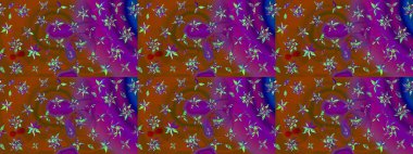 Düz Çiçek Elementleri Tasarımı. Renkli Bahar Teması eskiz kalıbı. Çiçek deseni. Raster çizimi. Güzel kumaş deseni..