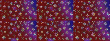 Moda baskısı. Suluboya çizim kalıbı. Eski model. Dekorasyon ve tasarım için güzel bir desen. Raster illüstrasyonu. Çiçeğin suluboya çizimlerinin zarif deseni.