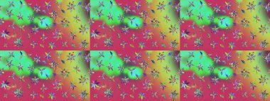 Raster illüstrasyonu. Taslak dekoratif arka plan, çiçek mandala. Çiçek. Pembe ve yeşil renklerde.