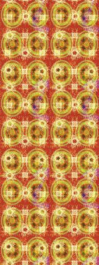 Noel ve yeni yıl moda baskıları için tatil tasarımı. Kar tanelerinin soyut arkaplanlı Noel şablonu. Raster illüstrasyonu. Sarı, turuncu ve kahverengi renkler.