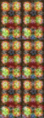 Noel ve yeni yıl moda baskıları için tatil tasarımı. Kahverengi, yeşil ve nötr renkler. Kar tanelerinin soyut arkaplanlı Noel şablonu. Raster illüstrasyonu.