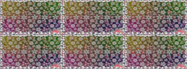 Renkli çiçekler. Düz Çiçek Elementleri Tasarımı. Sevimli çiçek raster deseni. Renkli Bahar Teması Kusursuz Arkaplan.