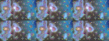 Botanik çizim kalıbı. Suluboya etkisi. Raster deseni. Organik elementler.