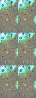 Çiçekli güzel suluboya desen. Raster illüstrasyonu. Gri ve bej renklerde.