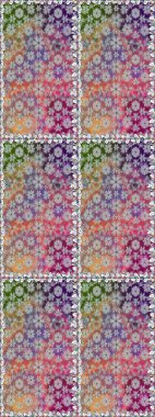 Raster illüstrasyonunda kusursuz çiçek deseni. Tarafsız renklerde çiçekler.