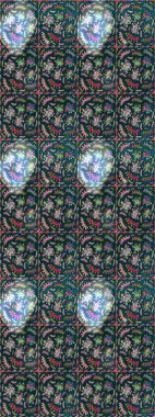 Raster illüstrasyonu. Düz Çiçek Elementleri Tasarımı. Kusursuz desenli, modaya uygun kumaş deseni. Şirin çiçek elementleri. Renkli Bahar Teması Kusursuz Arkaplan.