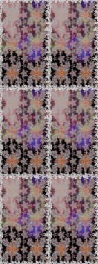 3 boyutlu çiçekler, pürüzsüz. Raster illüstrasyonu. Gri renklerde.