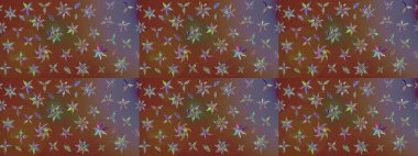 Modaya uygun kumaş deseni. Düz Çiçek Elementleri Tasarımı. Renkli Yaz Temalı eskiz kalıbı. Sevimli çiçek raster deseni.