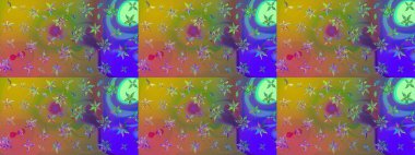 Düz Çiçek Elementleri Tasarımı. Renkli Bahar Teması eskiz kalıbı. Parlak arkaplan eskiz desenli çiçekli fantezi tasarımı.