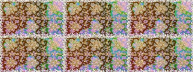 Klasik klasik klasik arka plan. Raster illüstrasyonu. Kusursuz klasik raster altın desenli. Geleneksel oryantasyon süsü. Kahverengi renklerde, altın elementlerle kusursuz desen.