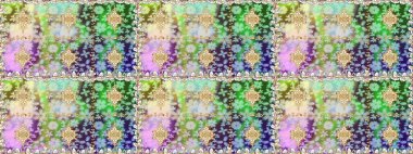 Kusursuz oryantal klasik altın desen. Tarafsız renklerde altın tekrarlayan elementler içeren Raster soyut arkaplanı.