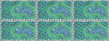 Davetiye, kart ve parmak izi için basit kadınsı bir model. Raster illüstrasyonu. Kusursuz. Mavi arka planda kelebek.