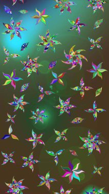 Raster çiçek izi. Klasik taslak çizimi. Çiçek yeşili ve kahverengi çizim deseni.