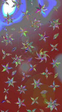 Kahverengi ve gri renkli çiçekler. Nazik romantik baskı. Tatil havası. Raster güzel bir çiçek deseni çizmiş. Bahar mevsimi.