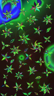 Güzel karalamalı çiçek desenli çizim. Küçük çiçekteki sevimli çiçek deseni. Güzel kumaş deseni. Raster illüstrasyonu.