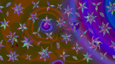 Raster illüstrasyonu. Küçük çiçekli şirin bir desen. Çiçek ve yapraklı çiçek deseni.