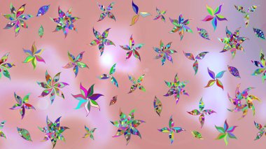 Çiçekler suluboya tarzında tarafsız ve pembe renklerde. Suluboya çizim kalıbı. Çiçek izi.