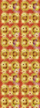 Noel ve yeni yıl moda baskıları için tatil tasarımı. Kar tanelerinin soyut arkaplanlı Noel şablonu. Raster illüstrasyonu. Sarı, turuncu ve kahverengi renkler.