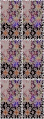 3 boyutlu çiçekler, pürüzsüz. Raster illüstrasyonu. Gri renklerde.