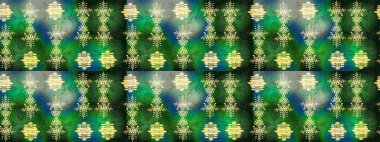 Renkli arka planda izole tatlı kar taneleri. Yuvarlak raster kar tanesi. Raster illüstrasyonu. Soyut kış yeşili, mavi ve gri süs. Güzel kar tanesi..