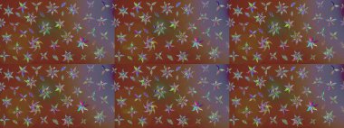 Modaya uygun kumaş deseni. Düz Çiçek Elementleri Tasarımı. Renkli Yaz Temalı eskiz kalıbı. Sevimli çiçek raster deseni.