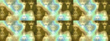 Tarafsız, kahverengi ve yeşil renkli kristal kar tanesi. Raster illüstrasyonu.