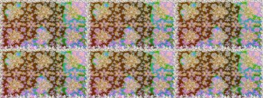 Klasik klasik klasik arka plan. Raster illüstrasyonu. Kusursuz klasik raster altın desenli. Geleneksel oryantasyon süsü. Kahverengi renklerde, altın elementlerle kusursuz desen.