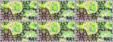 Tekstil için figür. Poster ya da kapak için arka plan. Şirin, zarif çiçekler Raster illüstrasyonu. Yapraklı kusursuz desen. Davetiye ve kartpostal tasarımı için dekoratif çiçek unsurları.