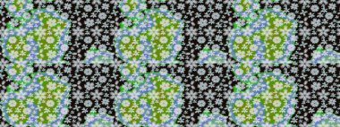 Renkli Bahar Teması eskiz kalıbı. Çiçek deseni. Düz Çiçek Elementleri Tasarımı. Raster illüstrasyonu. Chichi kumaş deseni çiz.