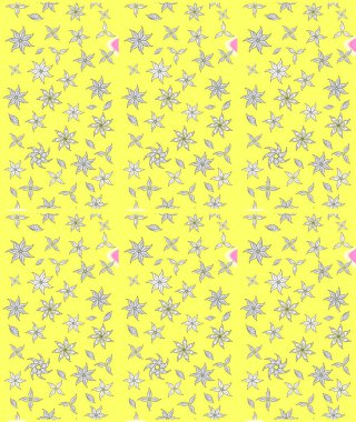 Güzel çiçek deseni. Düz Çiçek Elementleri Tasarımı. Sarı renkli çiçekler. Renkli Bahar Teması çizim şablonu.