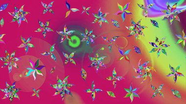 Mor ve pembe renklerde. Raster illüstrasyonu. Çiçekli güzel suluboya desen.