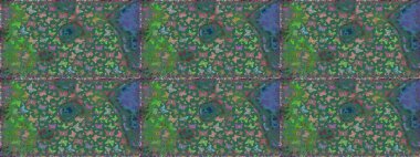 Kumaş, tekstil, baskı ve davetiye. Mavi soyut arka planda gece kelebekleri. Raster illüstrasyonu. Kusursuz..