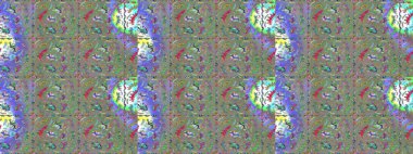 Güzel, parlak, pürüzsüz kumaş, tuval. Eski moda arka plan. Kıvırcık, parlak örgü. Çiçek çelengi. Raster illüstrasyonu. Desen, çizim, çiçek sınırı..