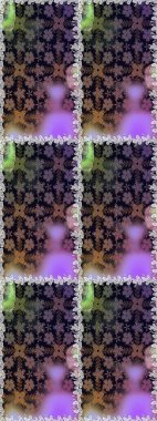 Çiçek çelengi. Eski moda arka plan. Raster illüstrasyonu. Güzel, parlak, pürüzsüz kumaş, tuval. Şablon, pürüzsüz, çiçekli kenar. Kıvırcık, parlak örgü.