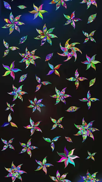 Raster illüstrasyonundaki çiçek desenli çizim. Düz Çiçek Elementleri Tasarımı. Süslü kumaş deseni. Renkli Bahar Teması çizim şablonu.