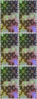 Raster illüstrasyonu. Kusursuz bir geçmişi var. Eski usul. Miles Fleur, süslü püslü bir süs. Kumaş, tekstil, duvar kağıdı baskısı için. Tomurcukları papatya çiçekleri olan sevimli bir çiçek deseni..